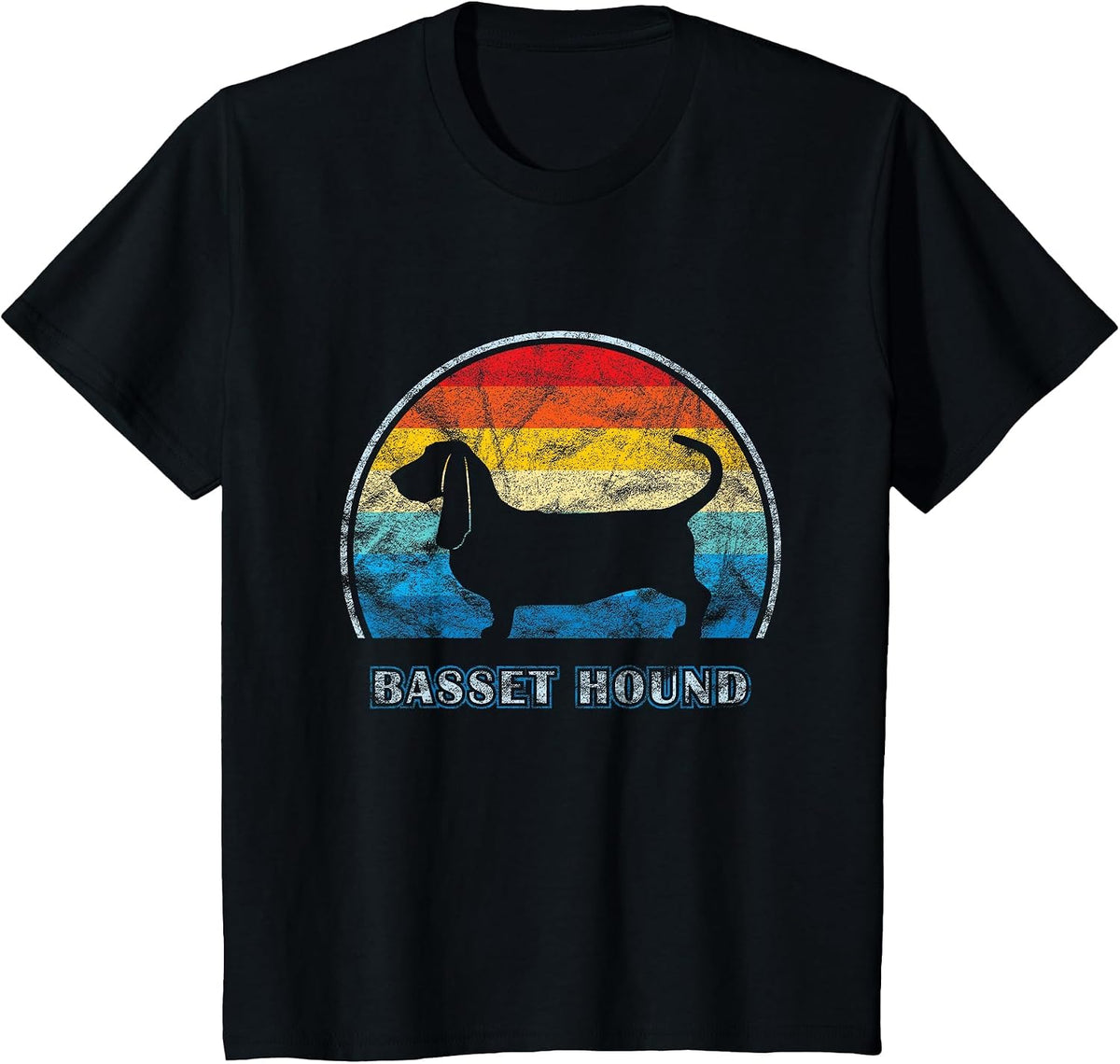 Basset Hound Vintage Design Dog T-Shirt - Black
