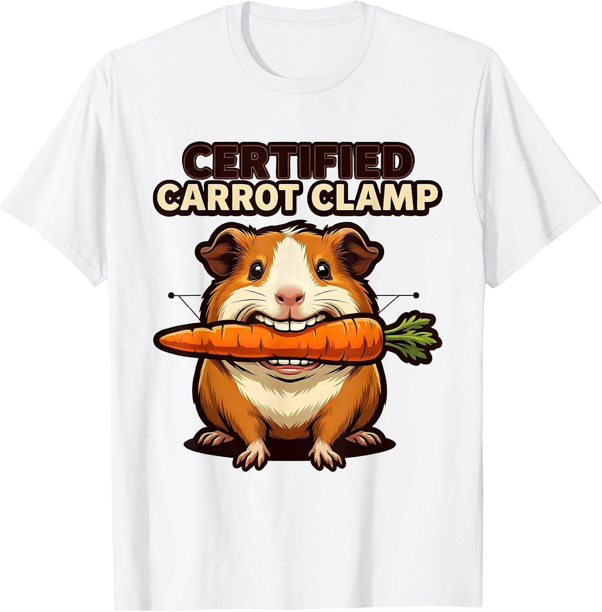 Men's Certified Carrot Clamp Funny Guinea Pig Cavy Lover Humor T-Shirt - White