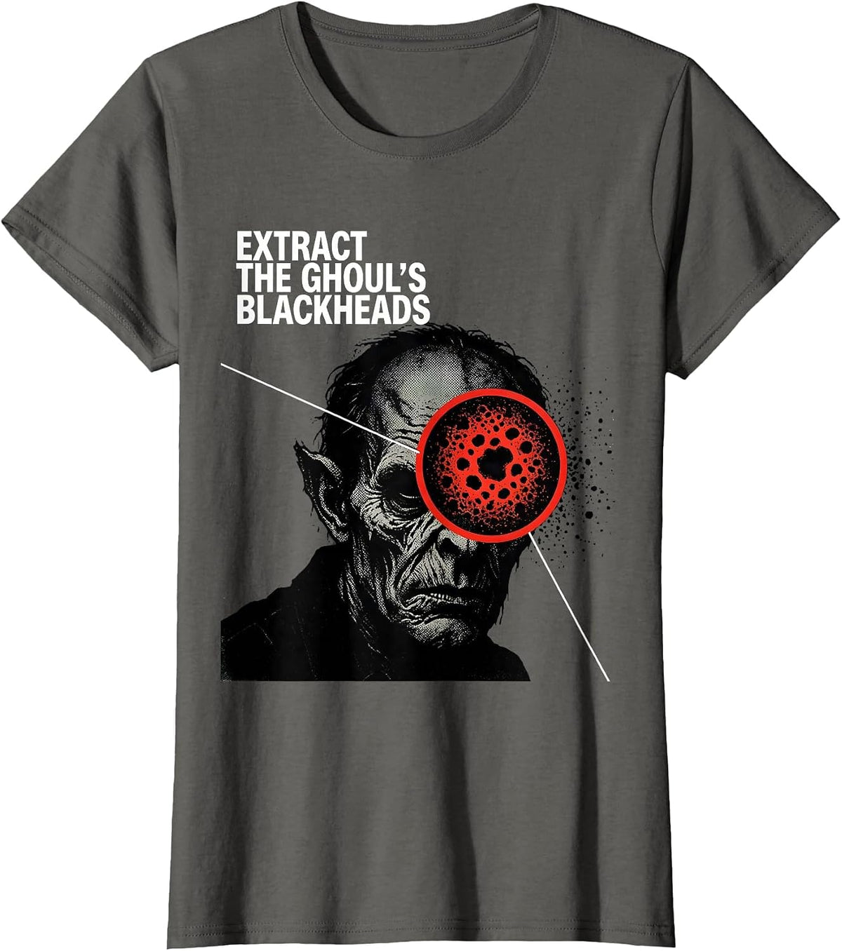 Women's Extract The Ghoul's Blackheads Funny Dermatology Halloween T-Shirt - Asphalt Grey