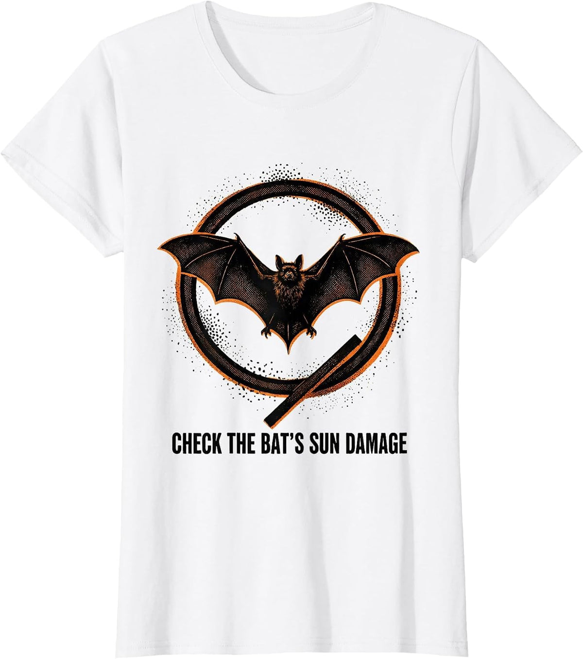 Check The Bat's Sun Damage Funny Dermatology Esthetician T-Shirt - White