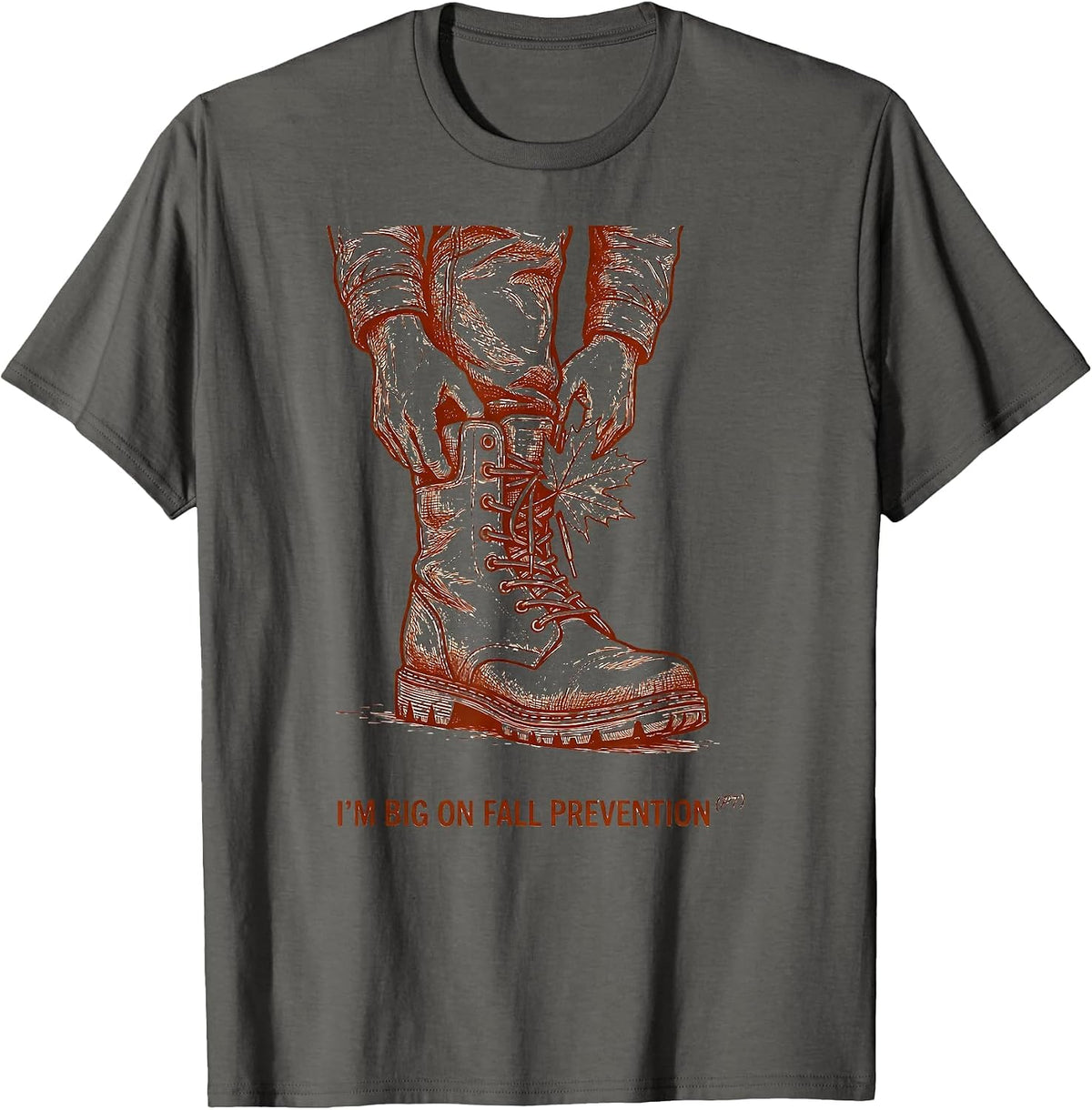 Men's I’m Big on Fall Prevention PT Funny Nurse Physical Therapy T-Shirt - Asphalt Grey