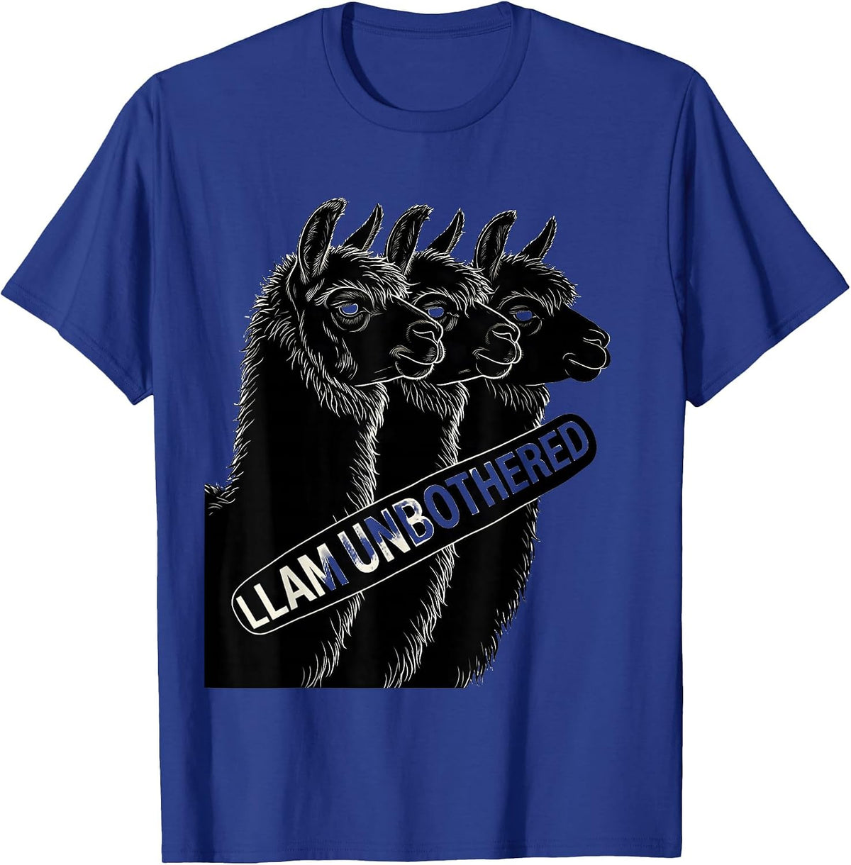 Men's Llam Unbothered Funny Llama Alpaca Humor Casual Gift T-Shirt - Royal Blue