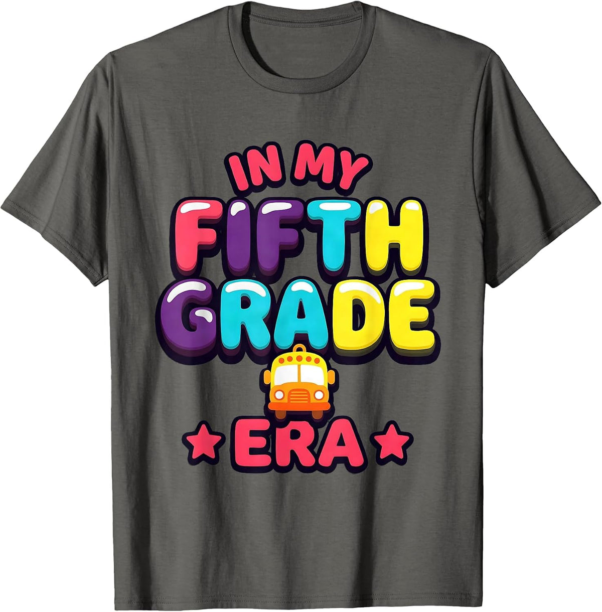 Men's In My Fifth Grade Era Gummy Jelly Pop Tie Dye Back to School T-Shirt - Asphalt Grey