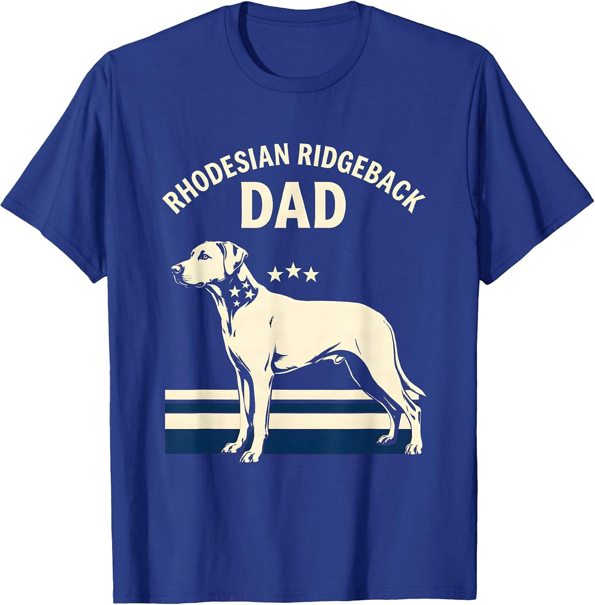 Rhodesian Ridgeback Dad Patriotic Dog Breed Pride 4th T-Shirt - Royal Blue