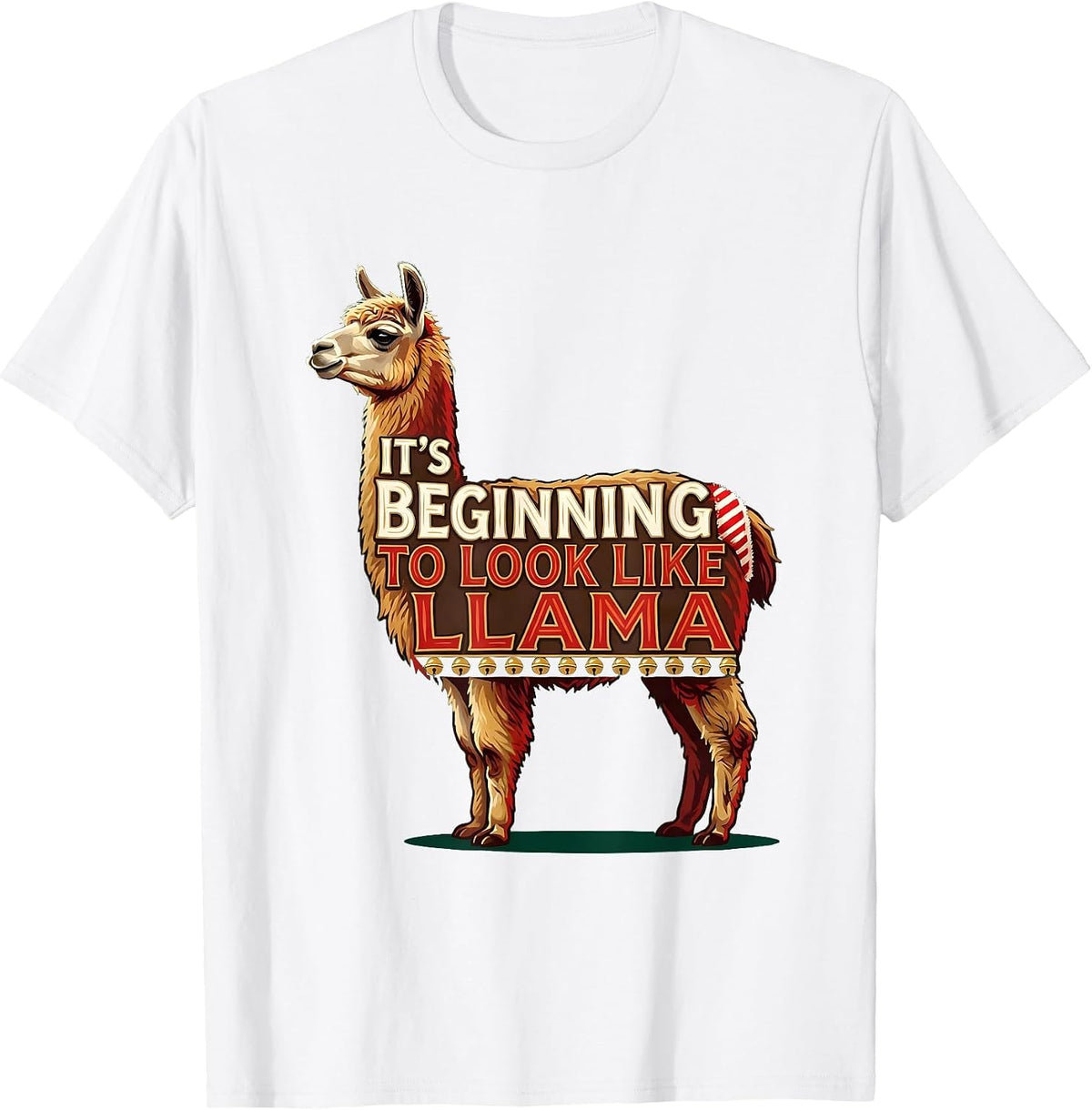 Men's It's Beginning to Look Like Llama Funny Llama Lover T-Shirt - White