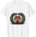 Men's Cute Hedgehogs Hand-Sketched Animal Lover Humor T-Shirt - White