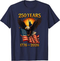 American 250 Years Retro Eagle USA Patriotic 1776 to 2026 T-Shirt - Navy Blue