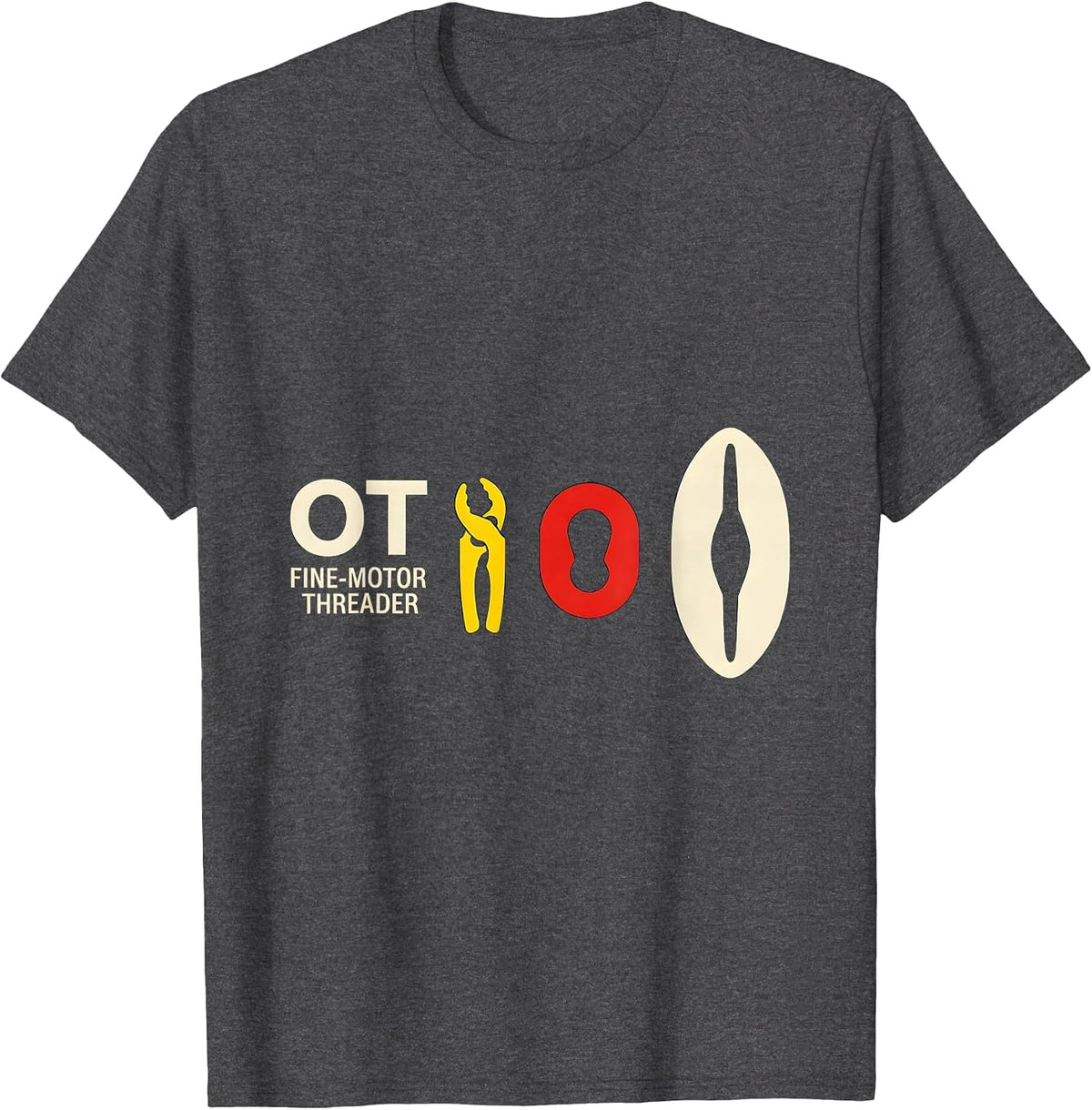 Men's OT Fine-Motor Threader Occupational Therapy OT Assistant T-Shirt - Dark Heather Grey