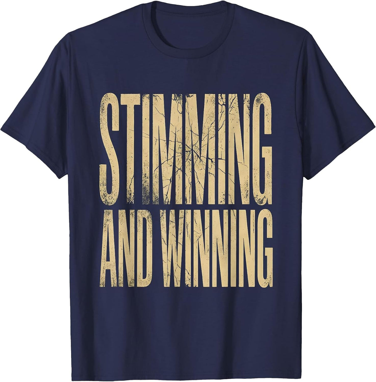 Rizz Em With The Tism Stimming and Winning T-Shirt - Navy Blue