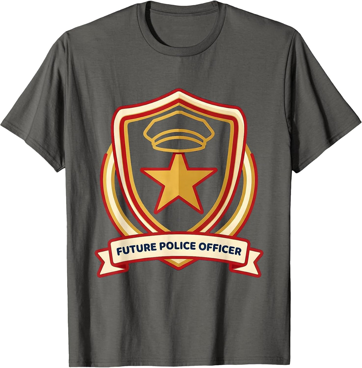 Men's Future Police Officer Kids Police Costume Play Toddler T-Shirt - Asphalt Grey