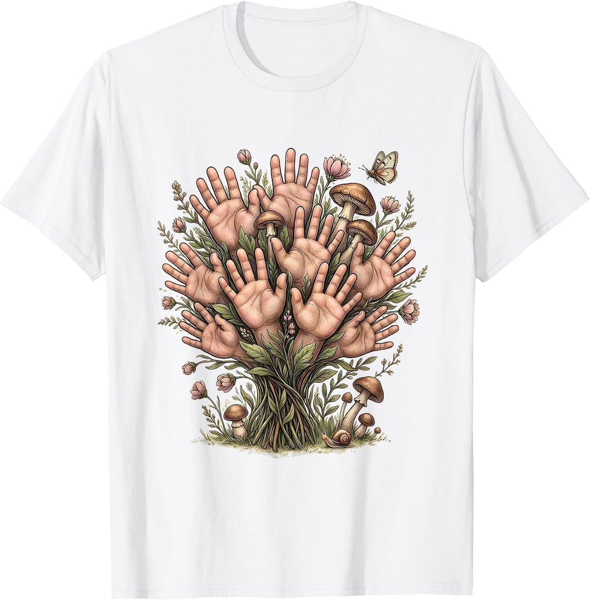 Men's Preschool Teacher Little Hands Paint Print T-Shirt - White