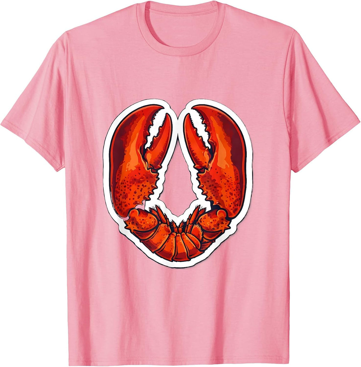 Men's Crossed Lobster Claws Graphic Design T-Shirt - Pink