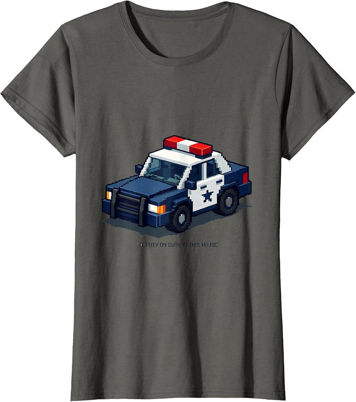 Women's Deputy On Duty In This House Funny Police Officer Gift T-Shirt - Asphalt Grey
