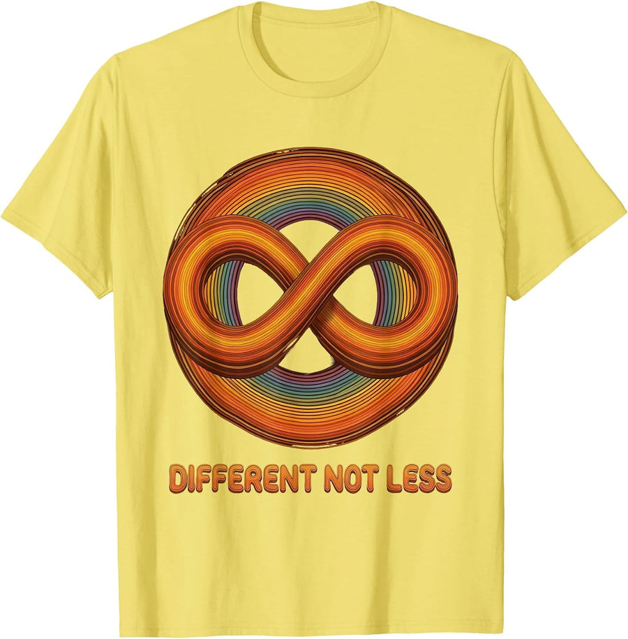 Different Not Less Autism Awareness Design T-Shirt, Men, Lemon Yellow, 3X-Large - As Pictured