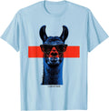Men's Llama Be Frank Funny Animal Humor Sunglasses Llama Lover T-Shirt - Baby Blue