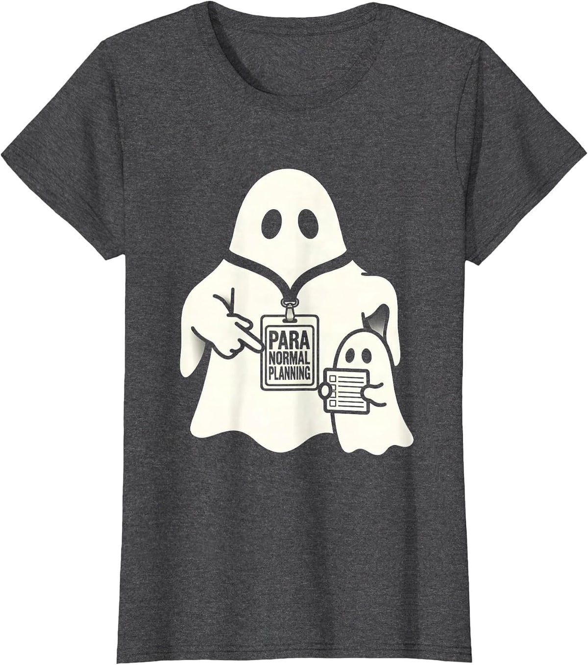 Women's Para Normal Planning Ghost SpEd Teacher Halloween T-Shirt - Dark Heather Grey