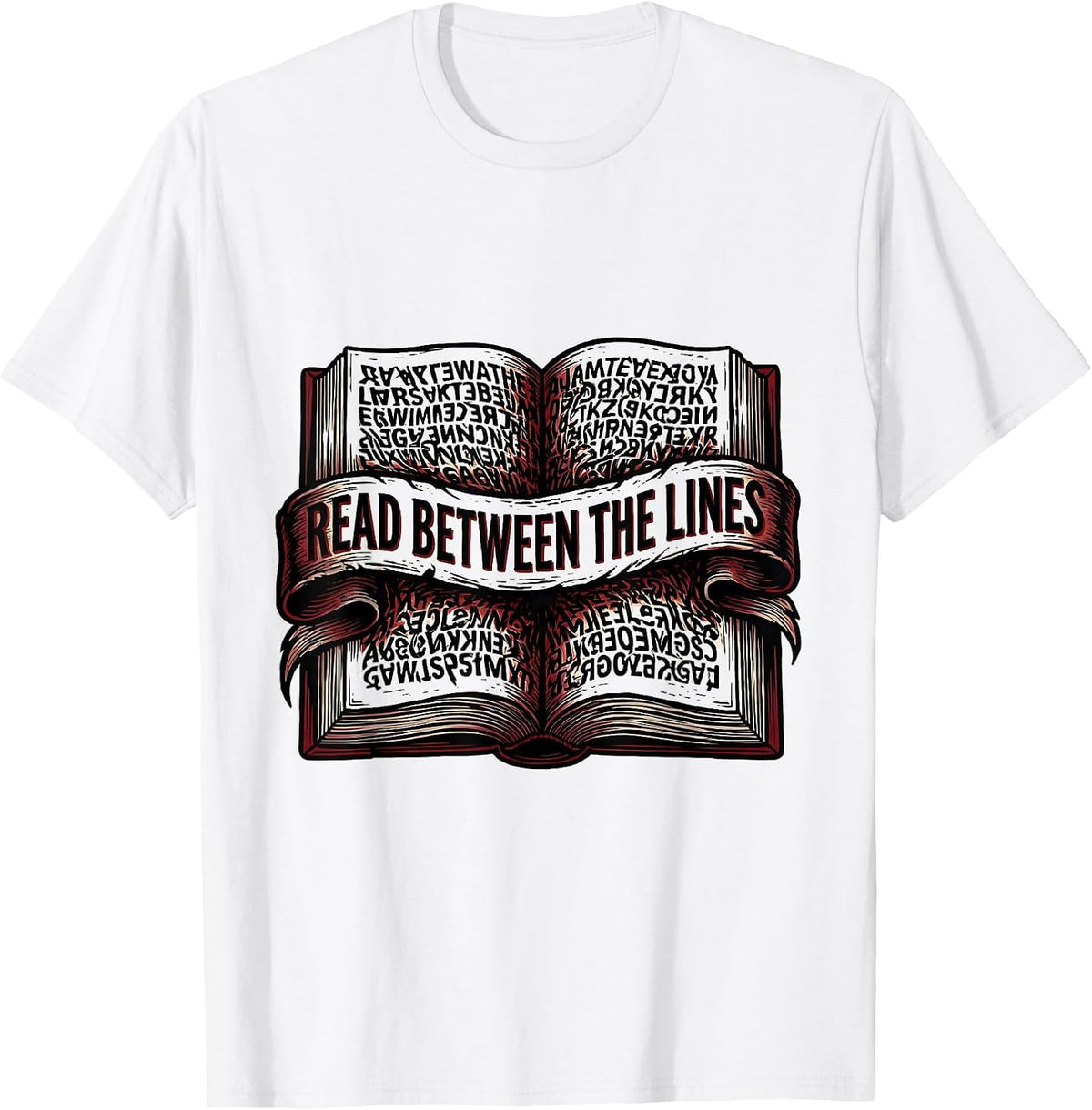 Men's Read Between The Lines Dyslexia Awareness Design T-Shirt - White