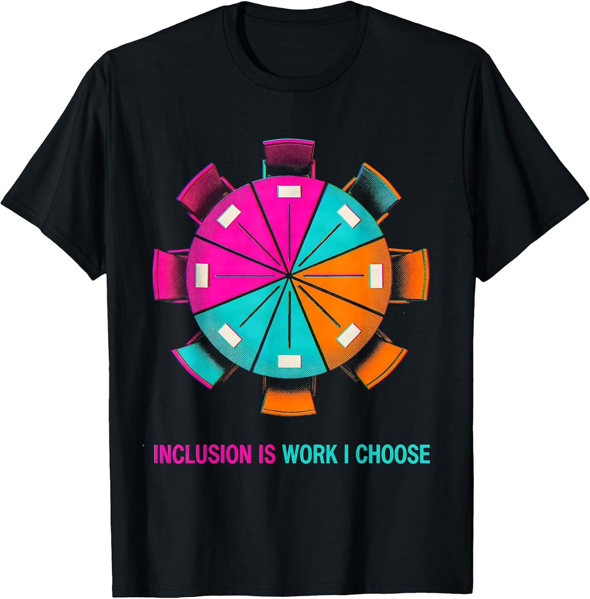 Men's Inclusion Is Work I Choose Risograph SPED Teacher Autism T-Shirt - Black