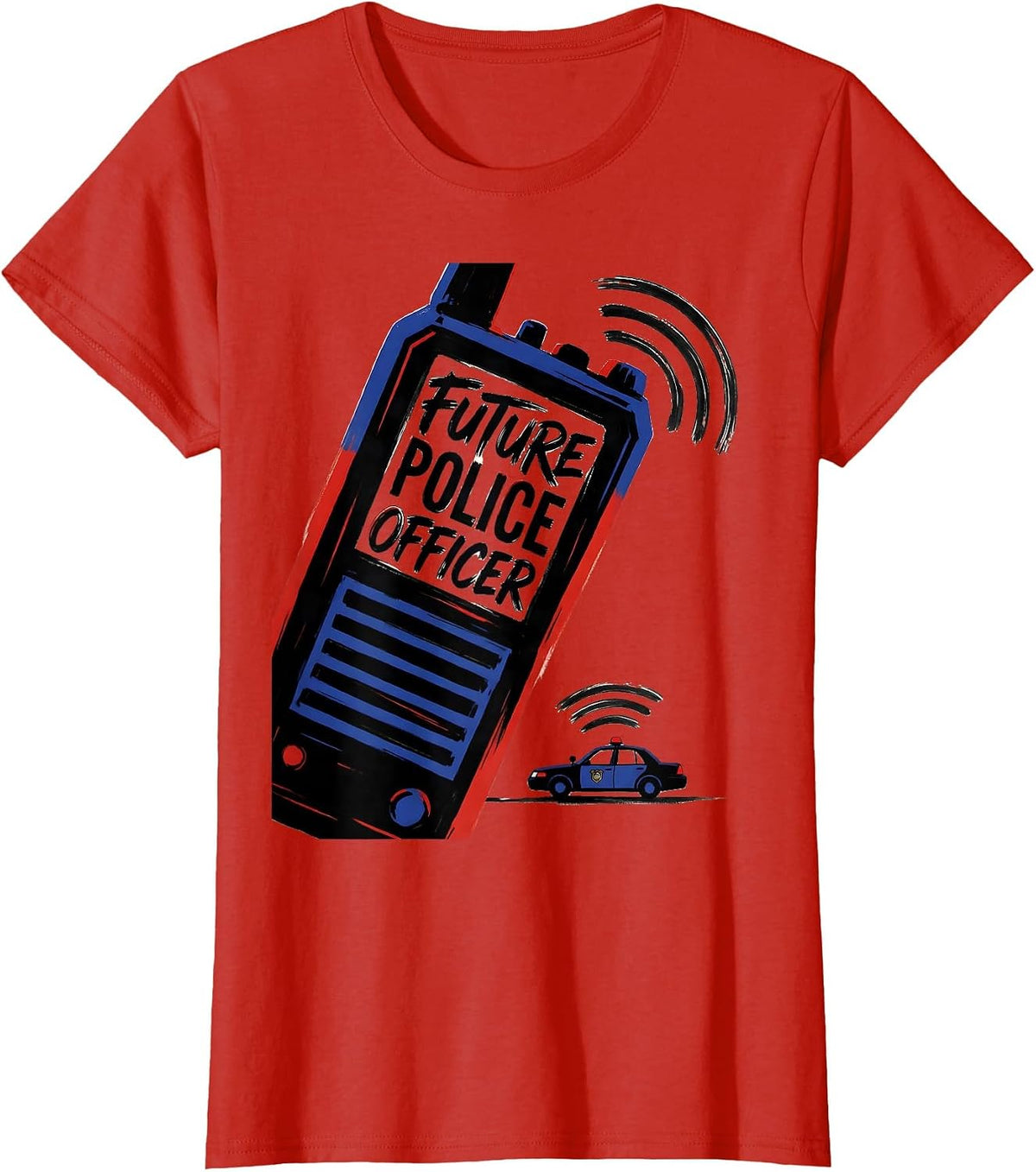 Women's Future Police Officer Sign Painter Playtime Costume Role T-Shirt - Red
