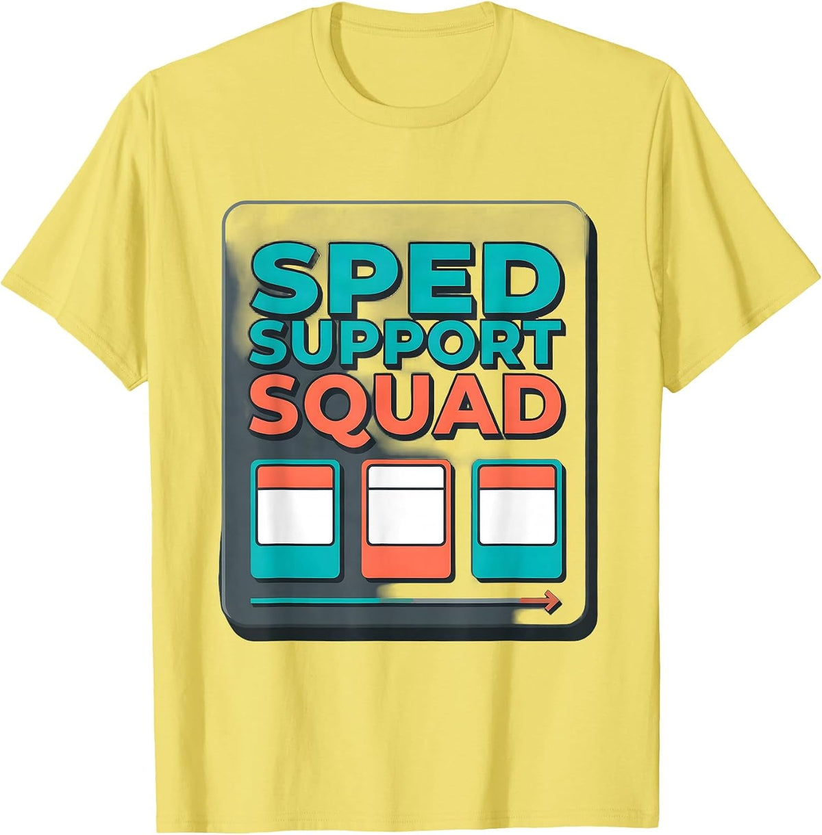 Men's SPED Support Squad Special Education Teacher Aide Staff T-Shirt - Lemon Yellow