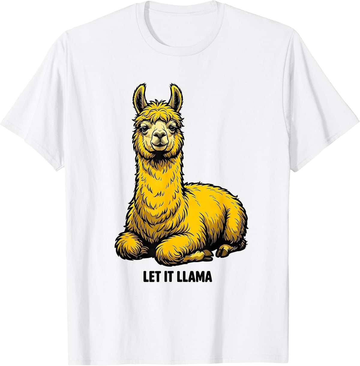 Men's Let It Llama Funny Llama Alpaca Novelty Humor Casual Wear T-Shirt - White