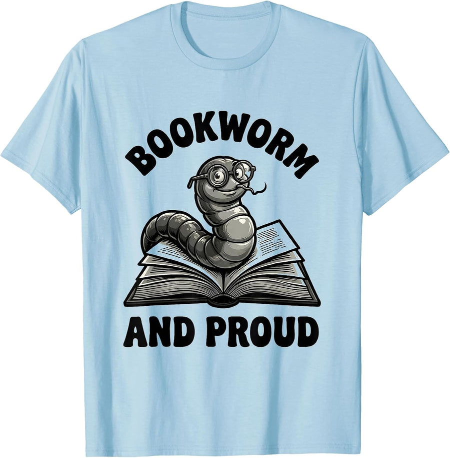 Men's Bookworm and Proud Reading Is My Favorite Sport T-Shirt - Baby Blue