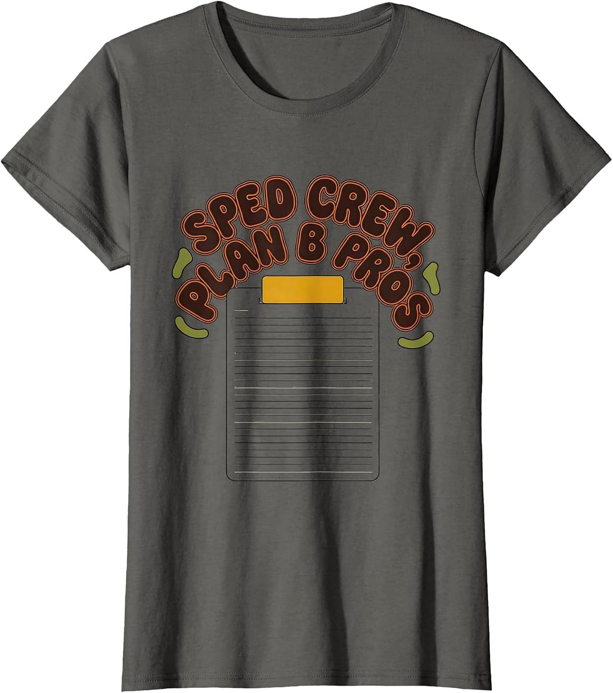 Women's SPED Crew Plan B Pros Retro Special Education Teacher T-Shirt - Asphalt Grey