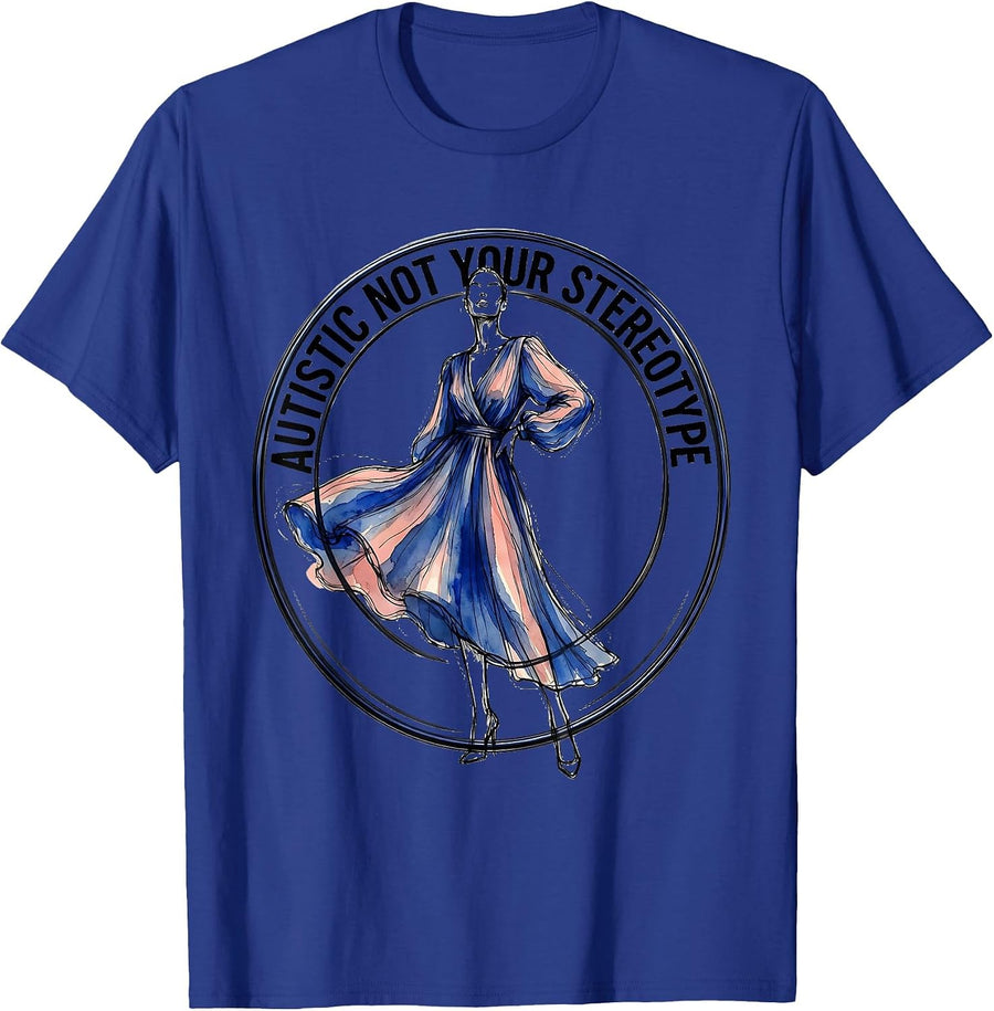 Autistic Not Your Stereotype Awareness Design T-Shirt - Royal Blue