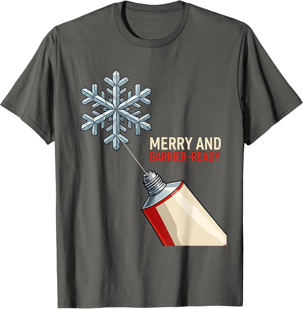 Men's Merry And Barrier-Ready Esthetician Dermatology Christmas T-Shirt - Asphalt Grey