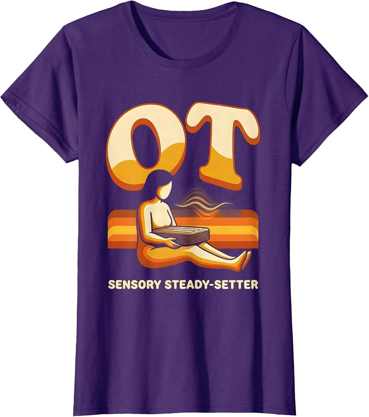 Women's OT Sensory Steady-Setter Retro Occupational Therapy T-Shirt - Purple