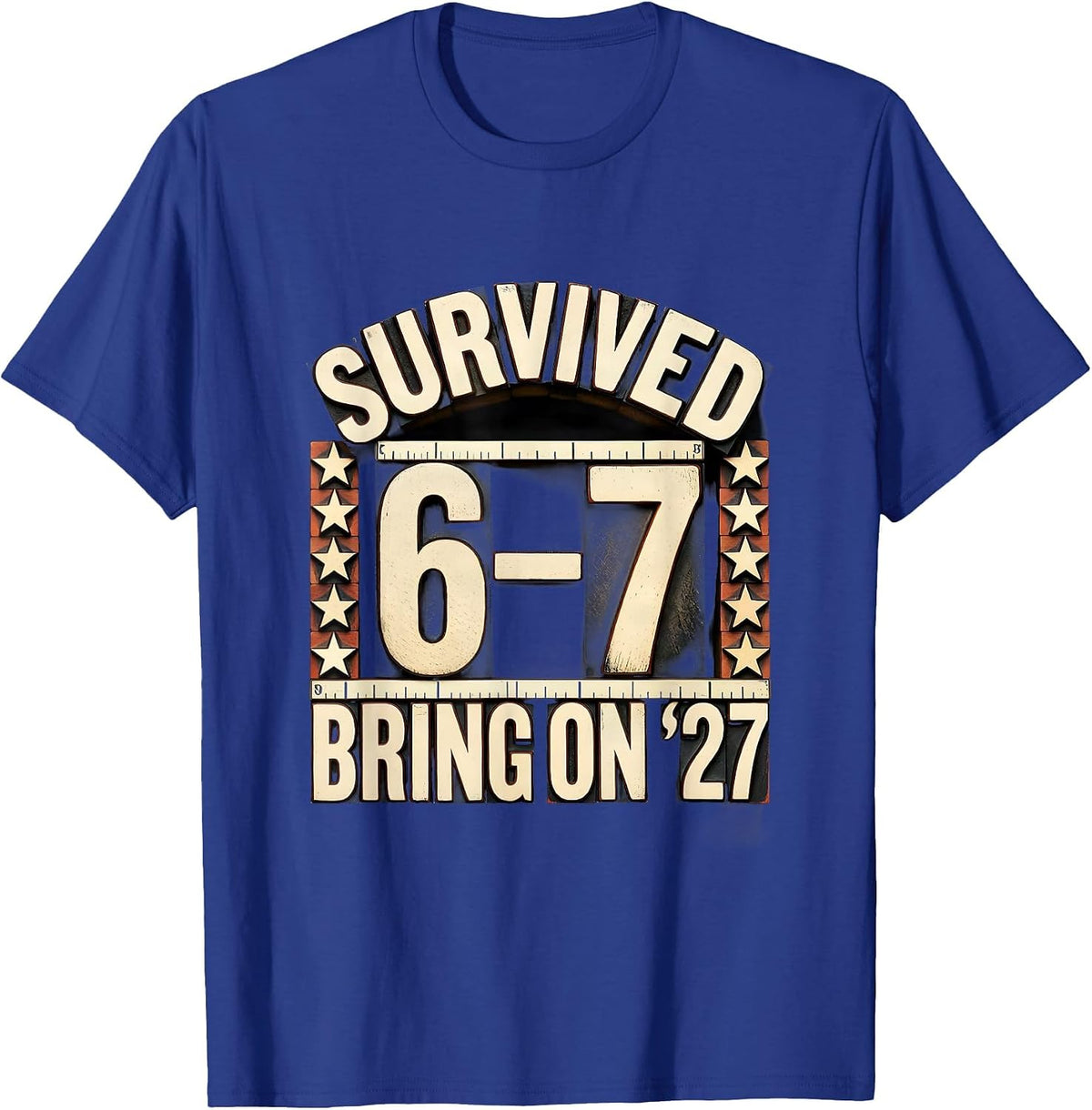 Survived 6-7 Bring On 27 Funny Teacher Reading Meme Humor T-Shirt - Royal Blue