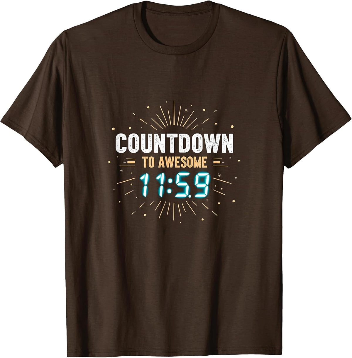 Countdown To Awesome New Year's Eve Design T-Shirt - Brown