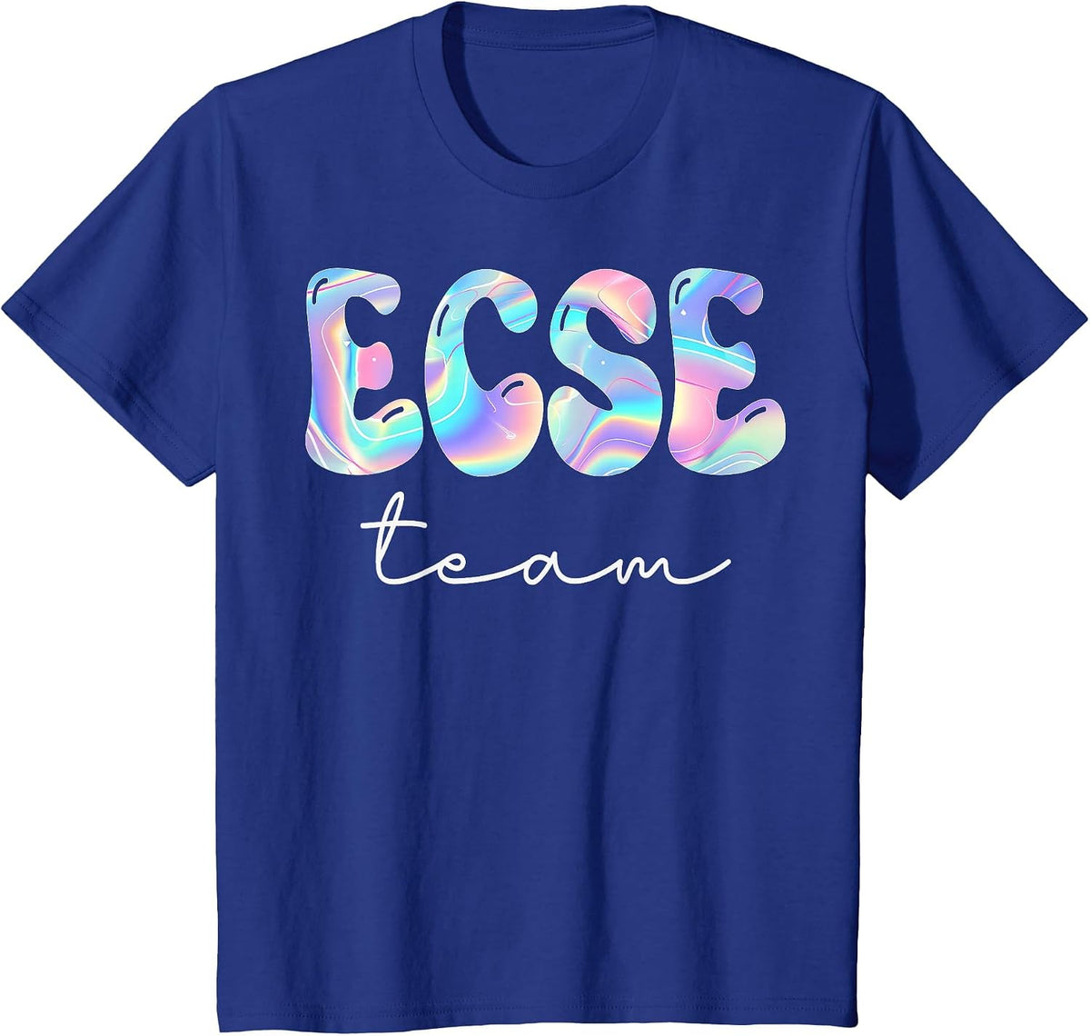 ECSE Team Groovy Back to School Cute Teachers Women Girl T-Shirt - Royal Blue