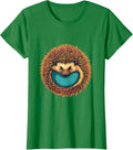 Women's Cute Hedgehog Lover Flat Vector Animal Humor T-Shirt - Kelly Green