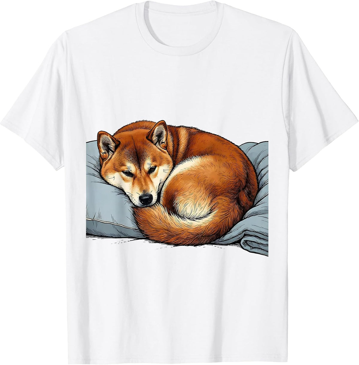 Men's Shiba Inu Sleeping Funny Pajama Gift for Dog Lovers T-Shirt - White