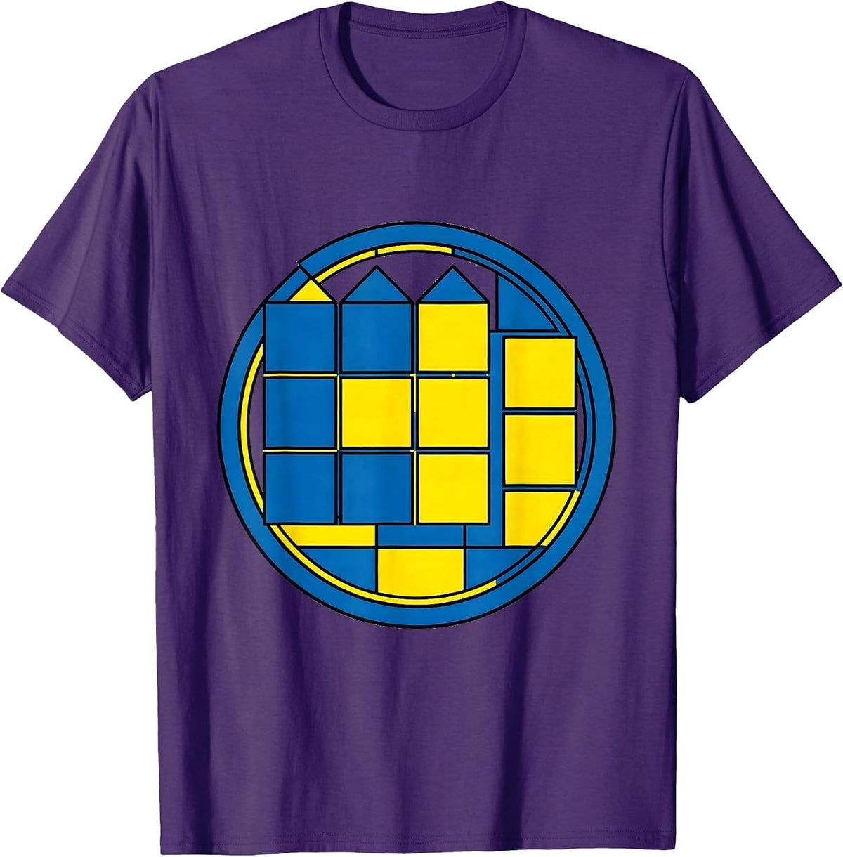 Badge Grid Down Syndrome Awareness Family Support T-Shirt - Purple