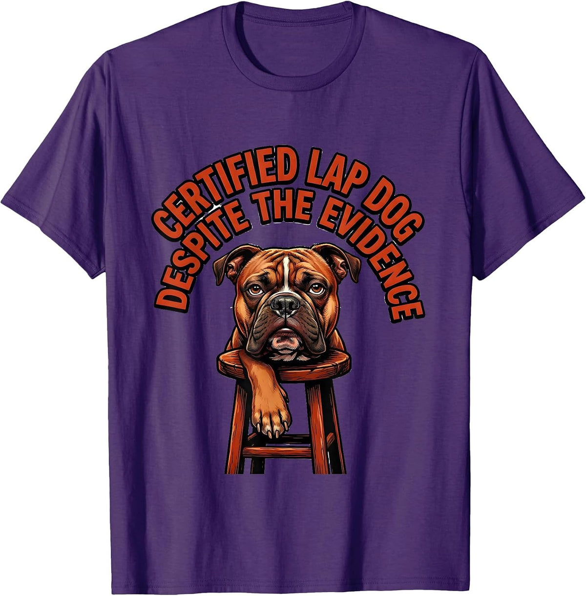 Certified Lap Dog Despite The Evidence Funny Pitbull Mom Dog T-Shirt - Purple