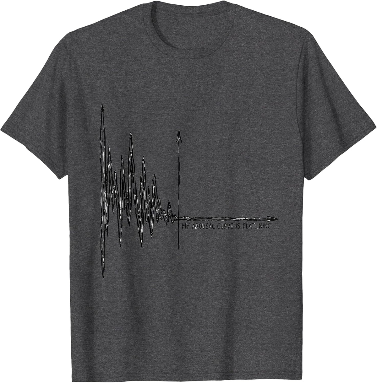 Men's My Arousal Curve Is Flatlining Funny Occupational Therapist T-Shirt - Dark Heather Grey
