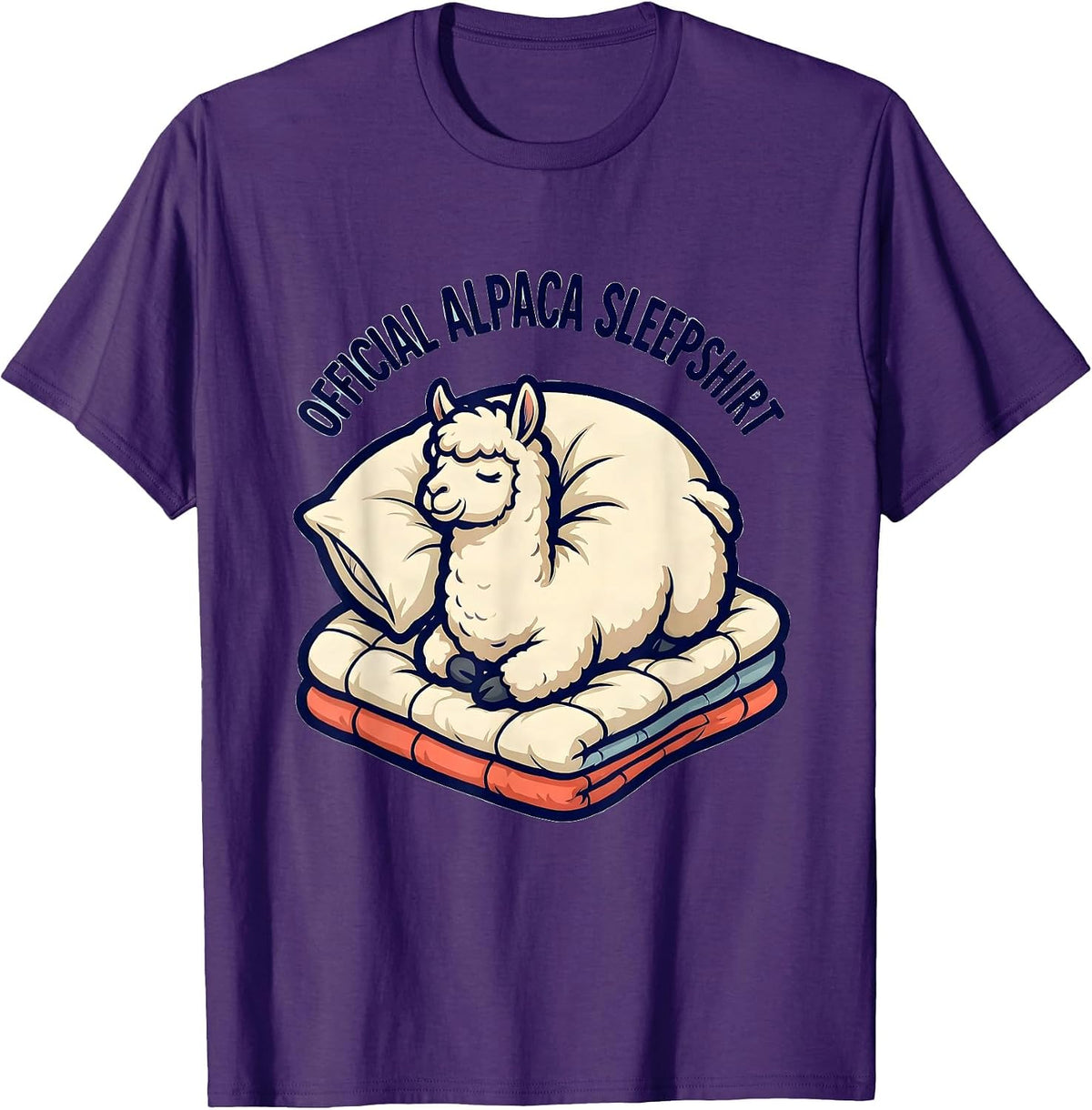 Official Alpaca Sleepshirt Cute Cartoon Animal Lover Gift T-Shirt - Purple