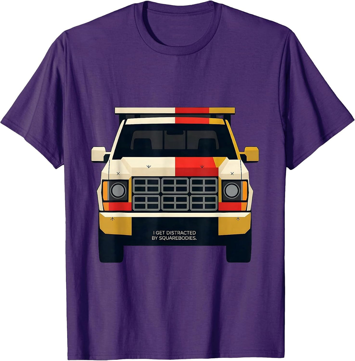 Men's I Get Distracted By Squarebodies Funny Truck Driver Pickup T-Shirt - Purple