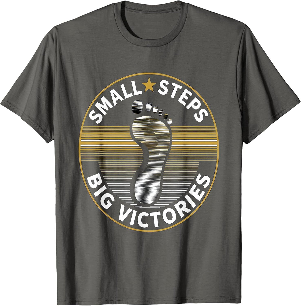 Men's Small Steps Big Victories Sped Teacher Design T-Shirt - Asphalt Grey