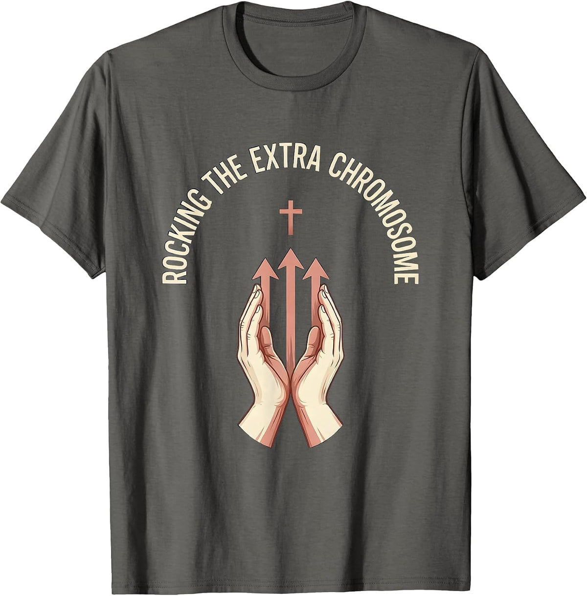 Rocking the Extra Chromosome Down Syndrome Awareness T-Shirt - Asphalt Grey