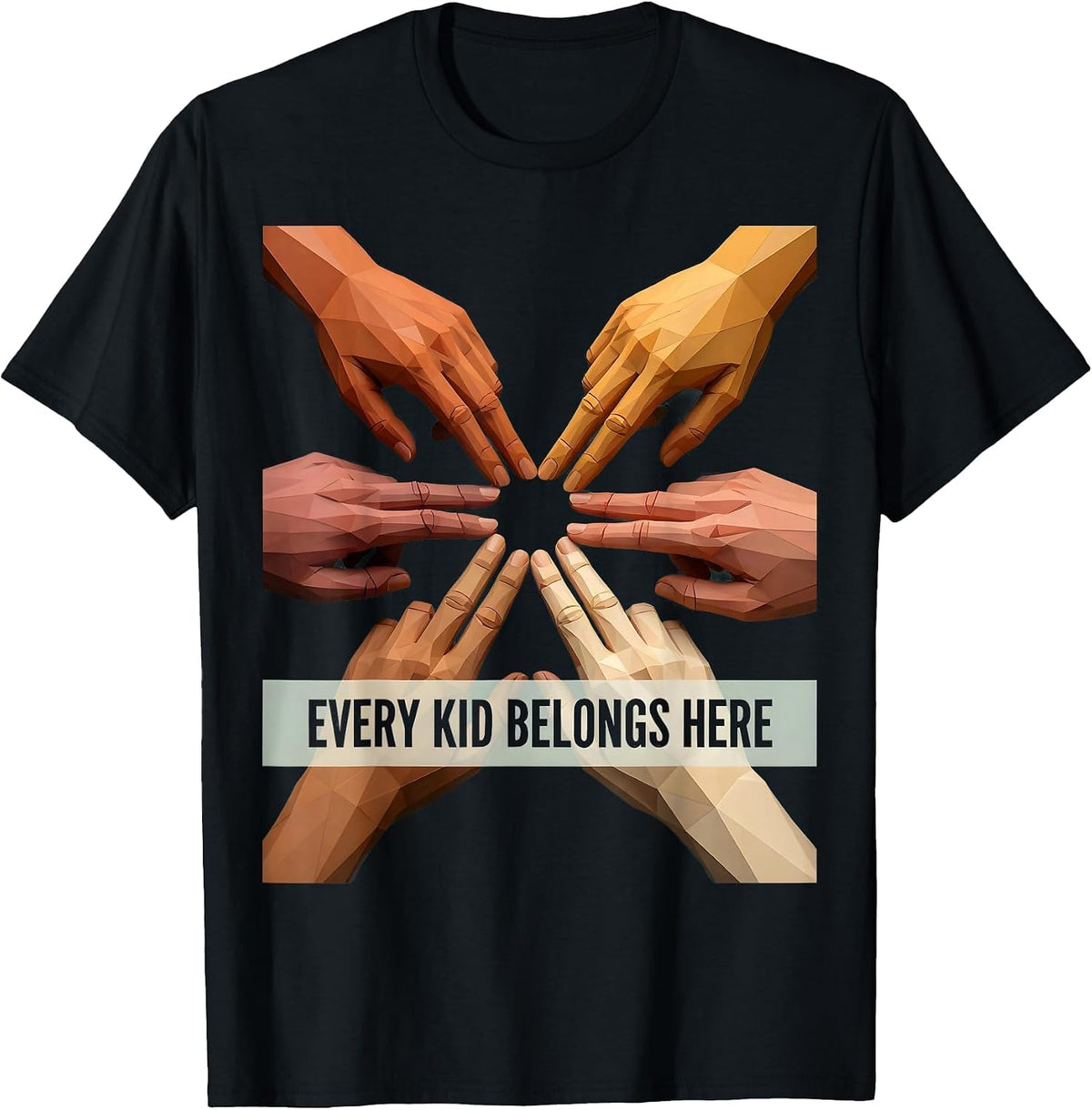 Men's Every Kid Belongs Here Special Education Design T-Shirt - Black