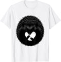 Men's Curled Hedgehog Cute Humor Animal Lover Gift T-Shirt - White