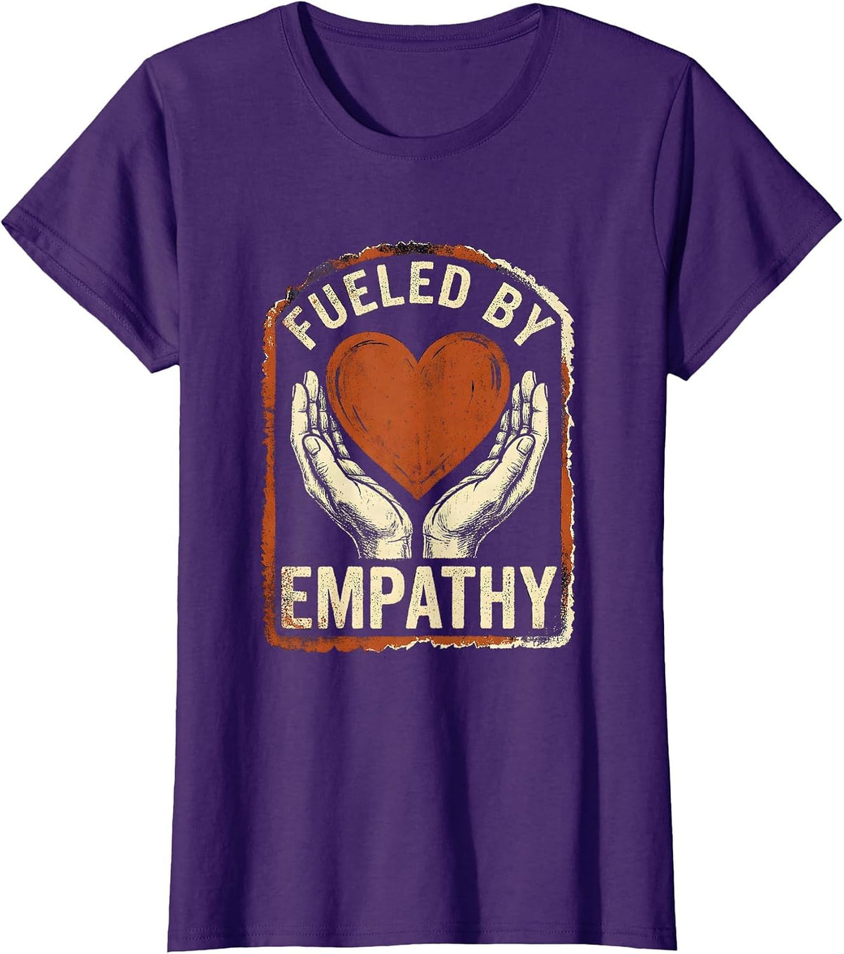 Women's Fueled by Empathy Social Worker Design T-Shirt - Purple