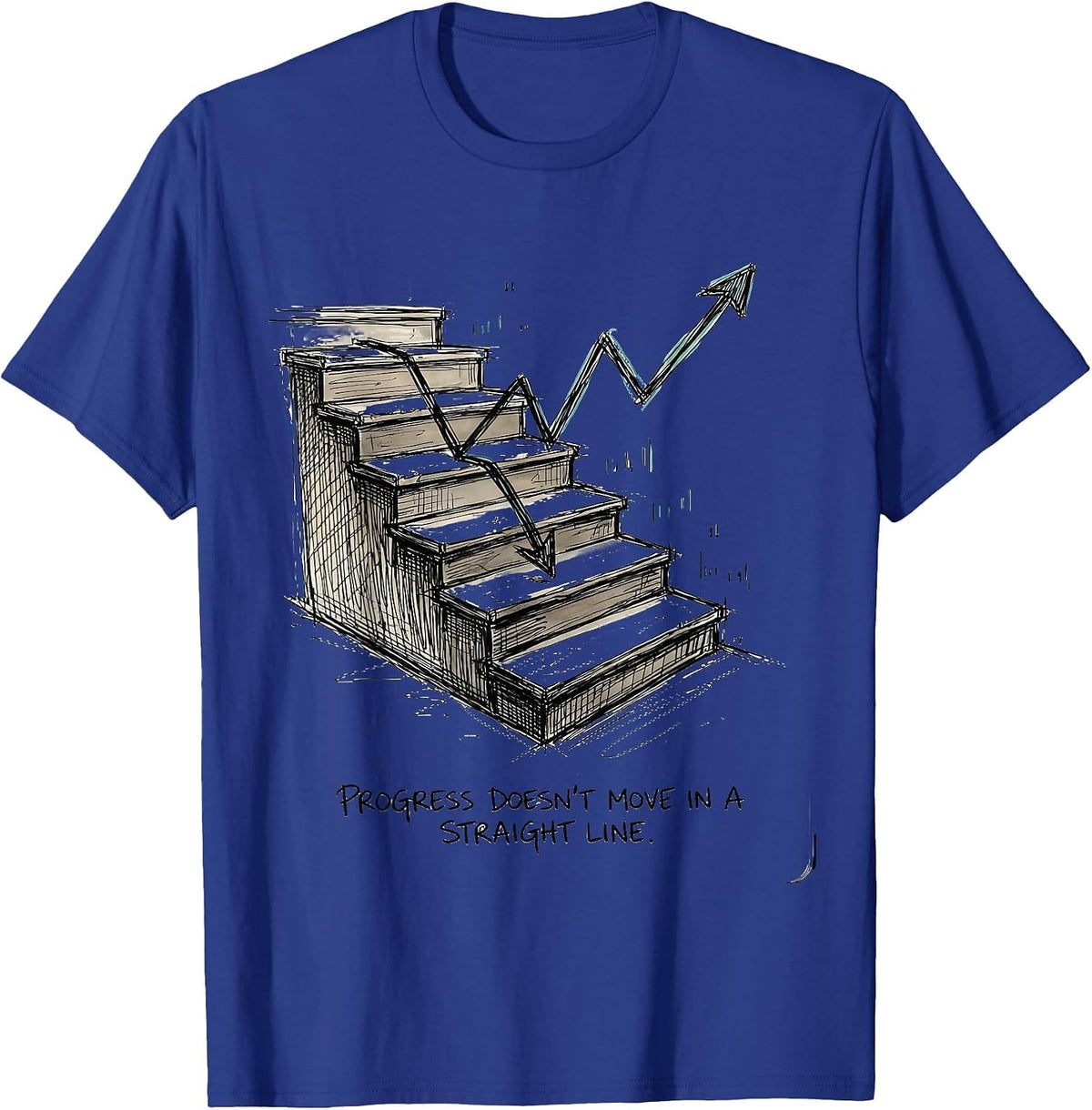 Progress Doesn't Move In A Straight Line Special Education T-Shirt - Royal Blue