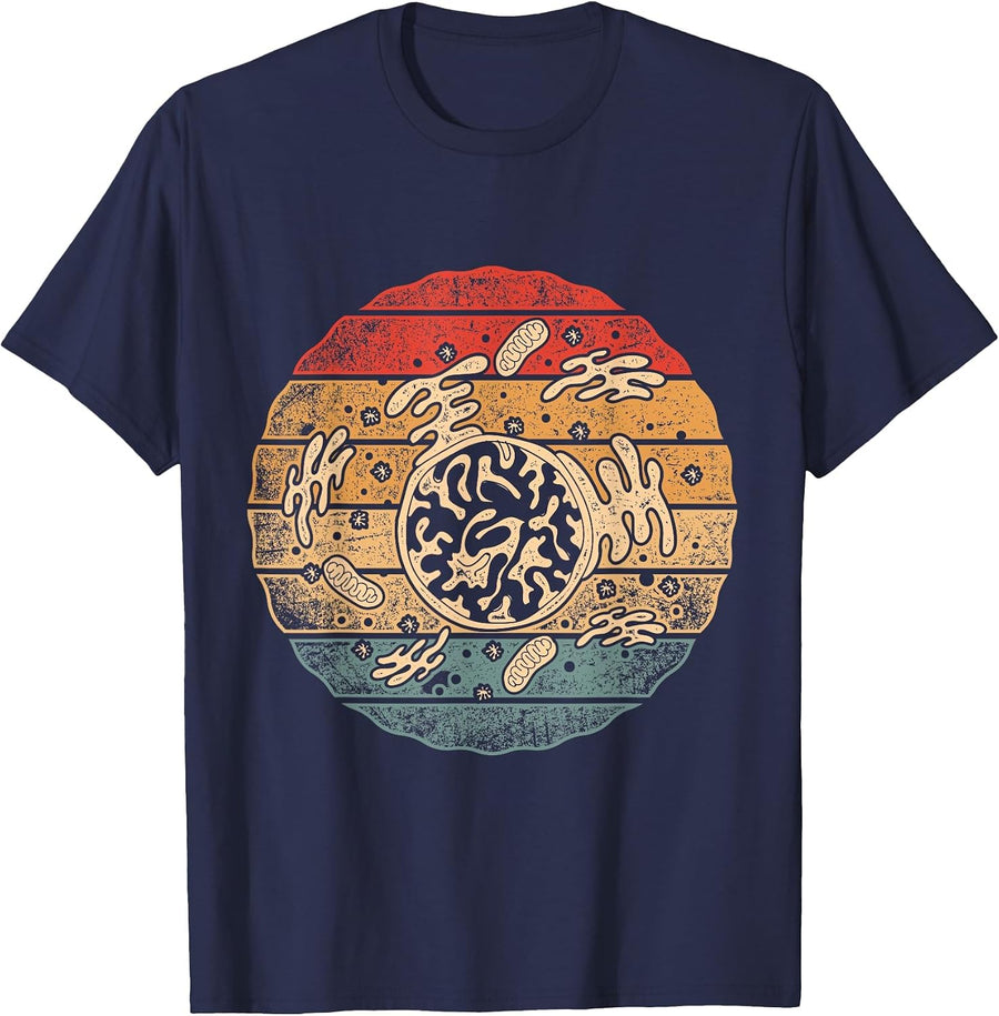 Retro Biology T-Shirt - Navy Blue
