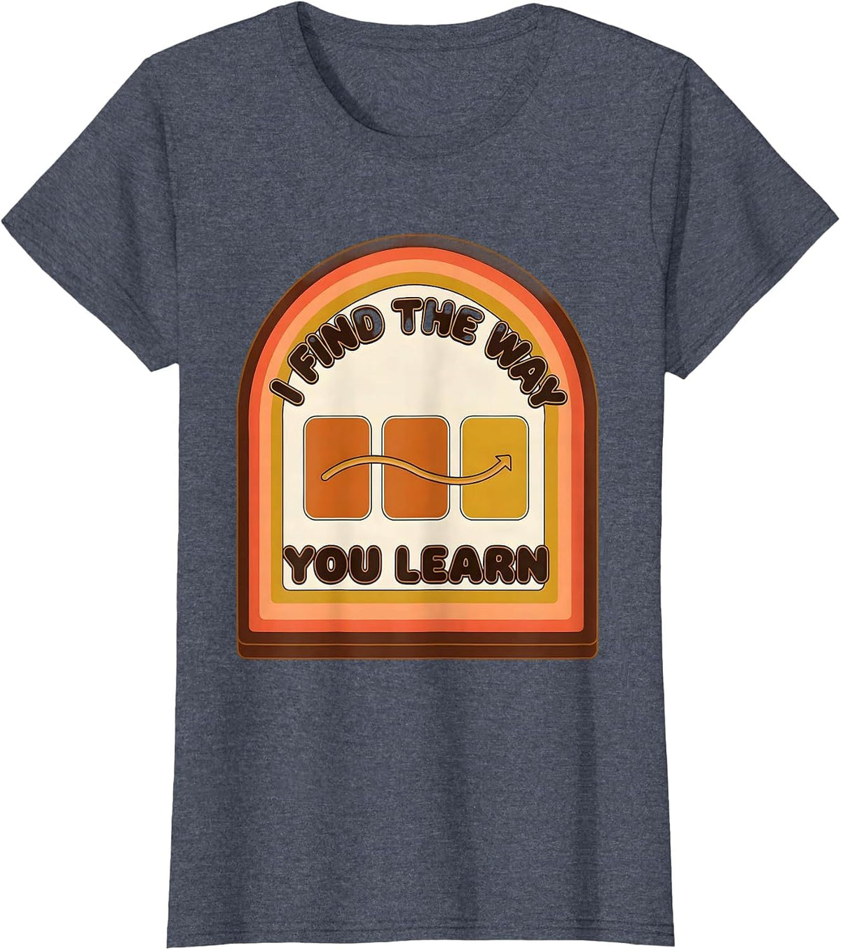 Women's I Find The Way You Learn Retro Special Education Teacher T-Shirt - Heather Blue