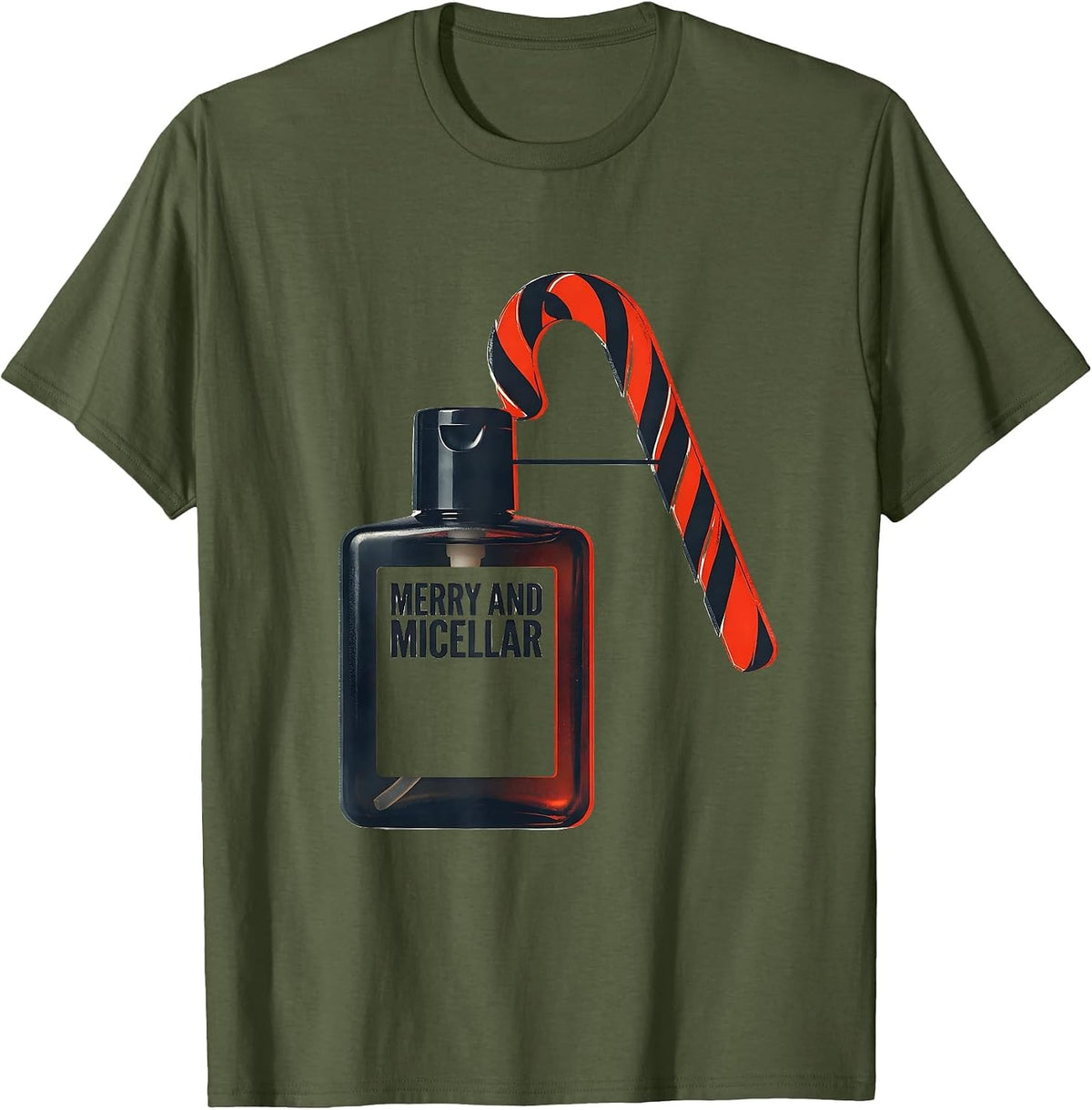 Merry And Micellar Esthetician Dermatology Christmas T-Shirt - Olive Green