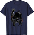 Llama Alarm Bell Funny Alpaca Novelty Humor T-Shirt - Navy Blue